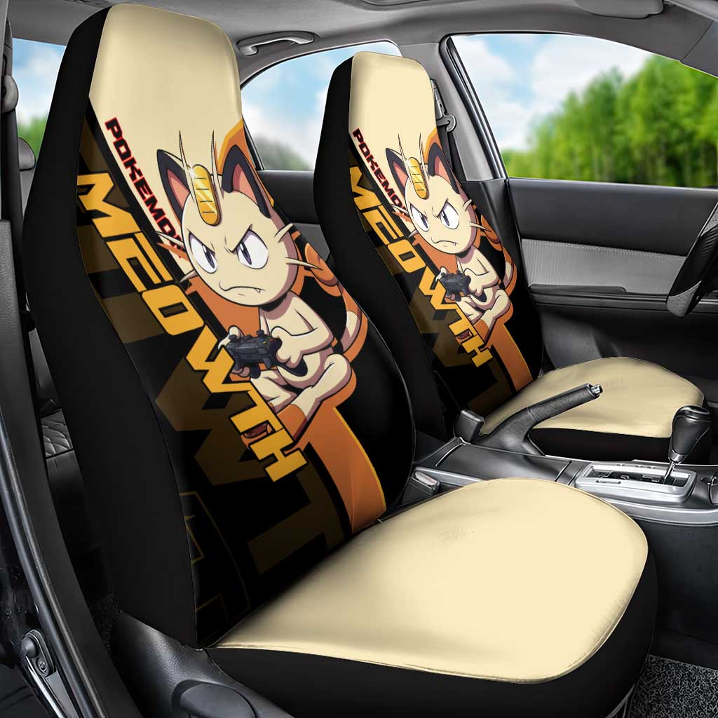 Meowth Poké Car Seat Cover Vintage Anime Cartoon Style