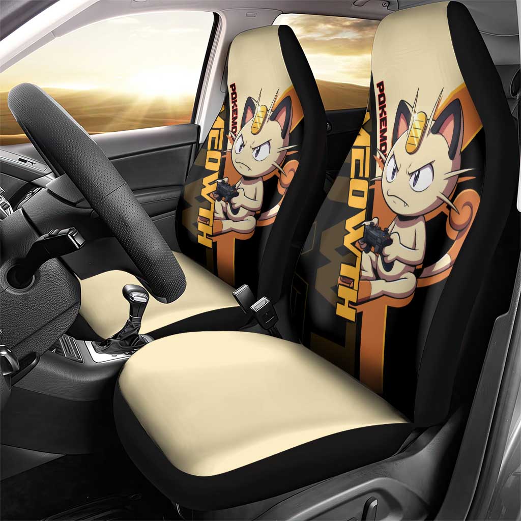 Meowth Poké Car Seat Cover Vintage Anime Cartoon Style
