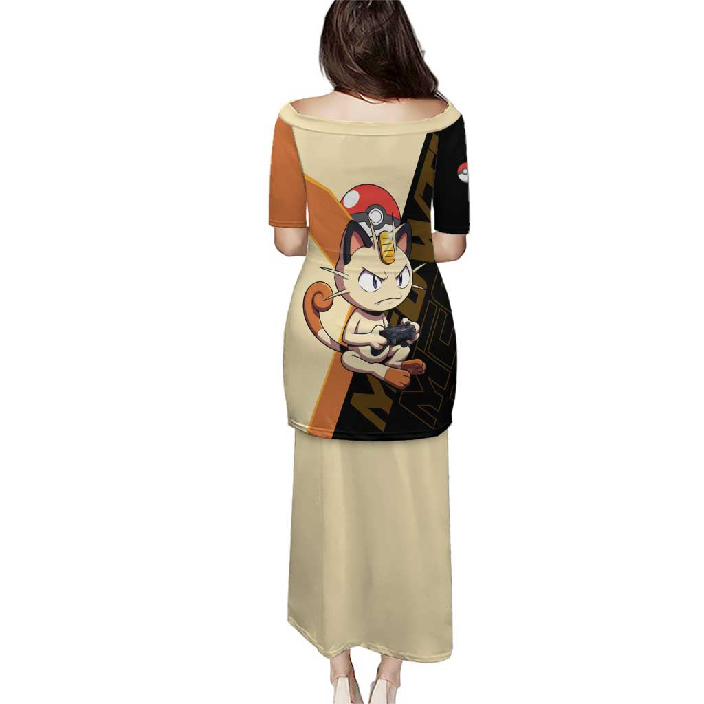 Meowth Poké Family Matching Puletasi and Hawaiian Shirt Vintage Anime Cartoon Style