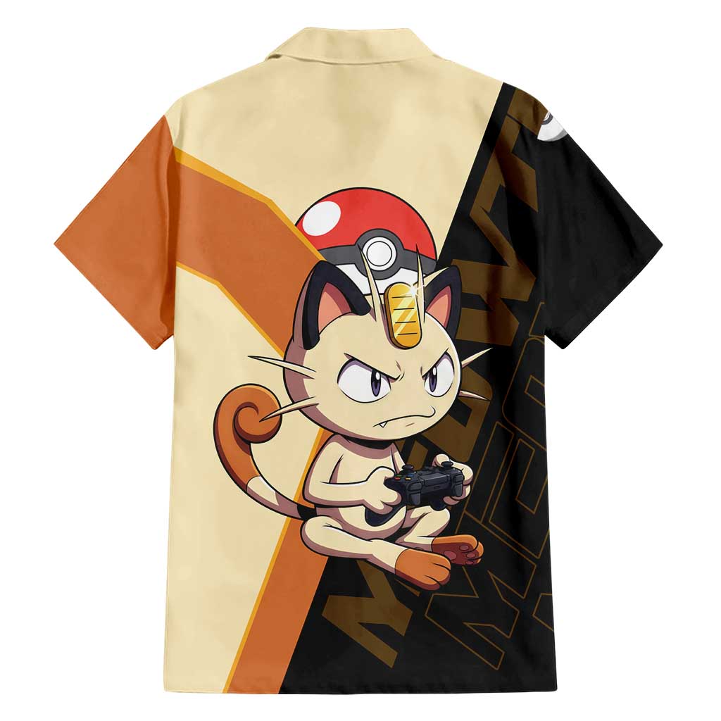 Meowth Poké Family Matching Short Sleeve Bodycon Dress and Hawaiian Shirt Vintage Anime Cartoon Style