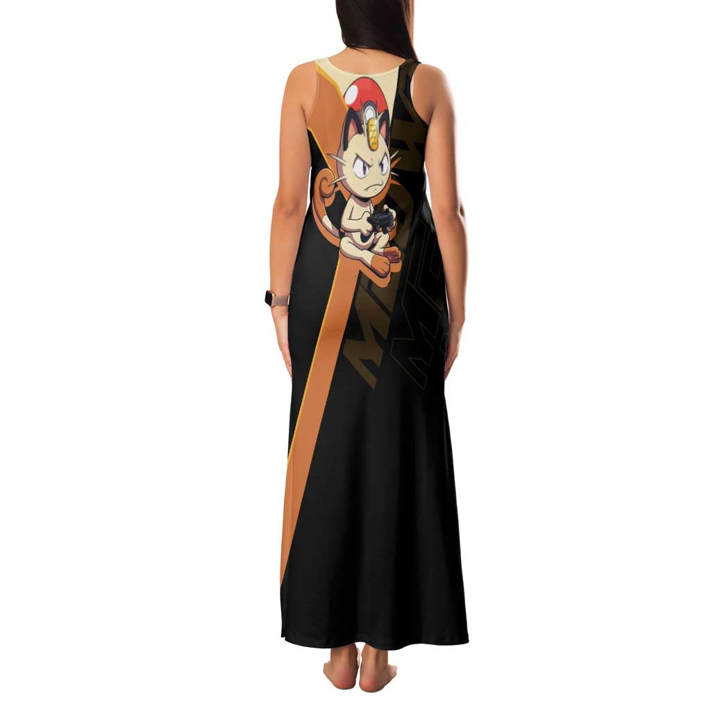 Meowth Poké Family Matching Tank Maxi Dress and Hawaiian Shirt Vintage Anime Cartoon Style