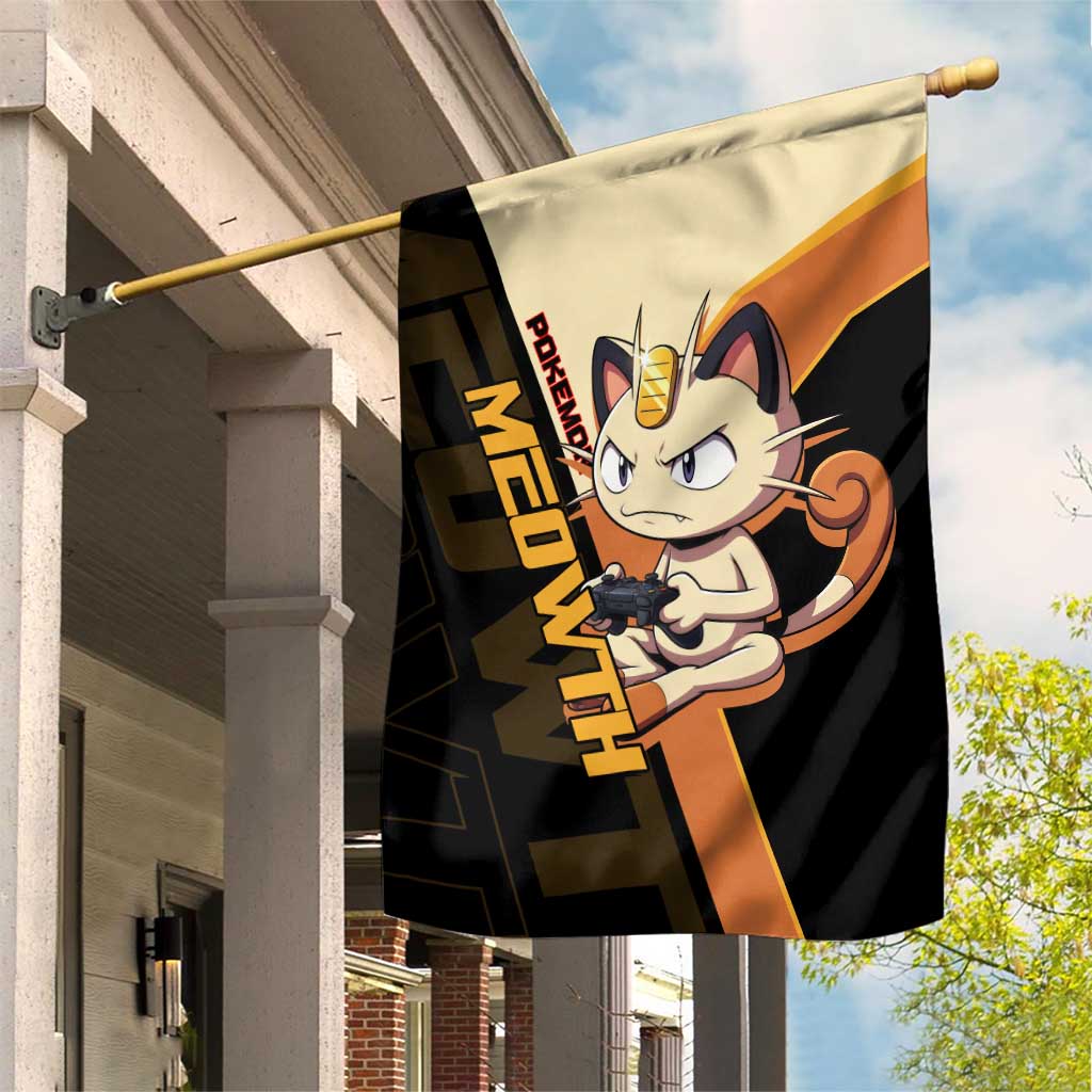 Meowth Poké Garden Flag Vintage Anime Cartoon Style