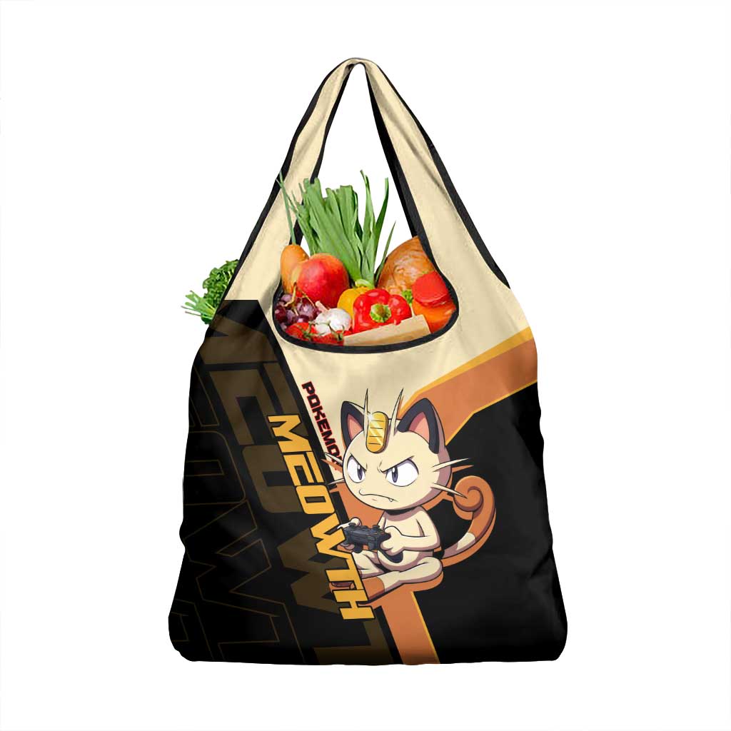 Meowth Poké Grocery Bag Vintage Anime Cartoon Style