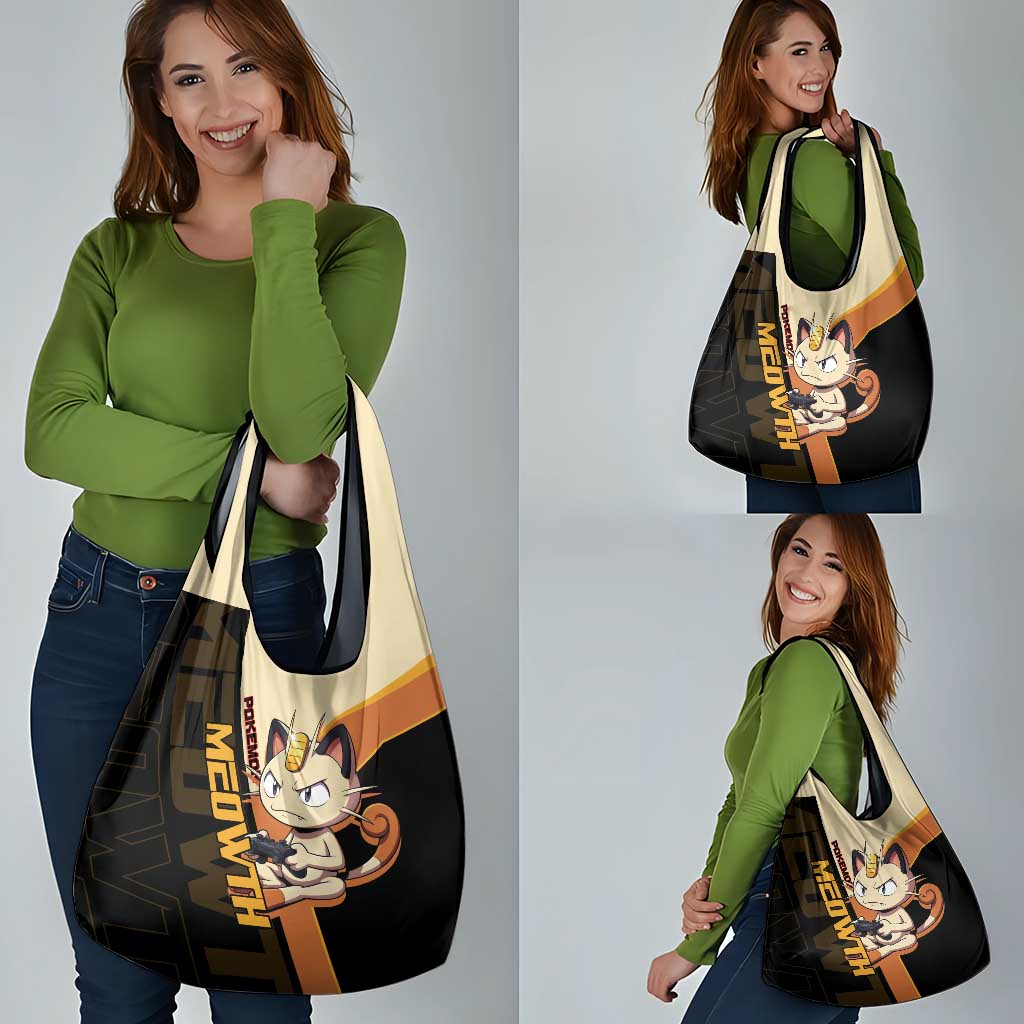 Meowth Poké Grocery Bag Vintage Anime Cartoon Style