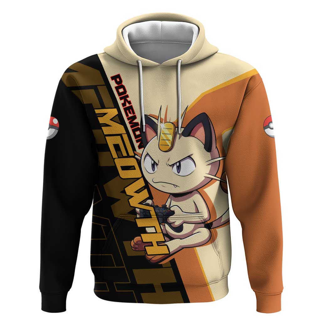 Meowth Poké Hoodie Vintage Anime Cartoon Style