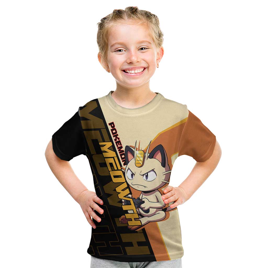 Meowth Poké Kid T Shirt Vintage Anime Cartoon Style