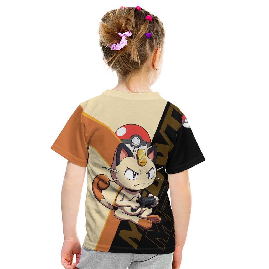 Meowth Poké Kid T Shirt Vintage Anime Cartoon Style