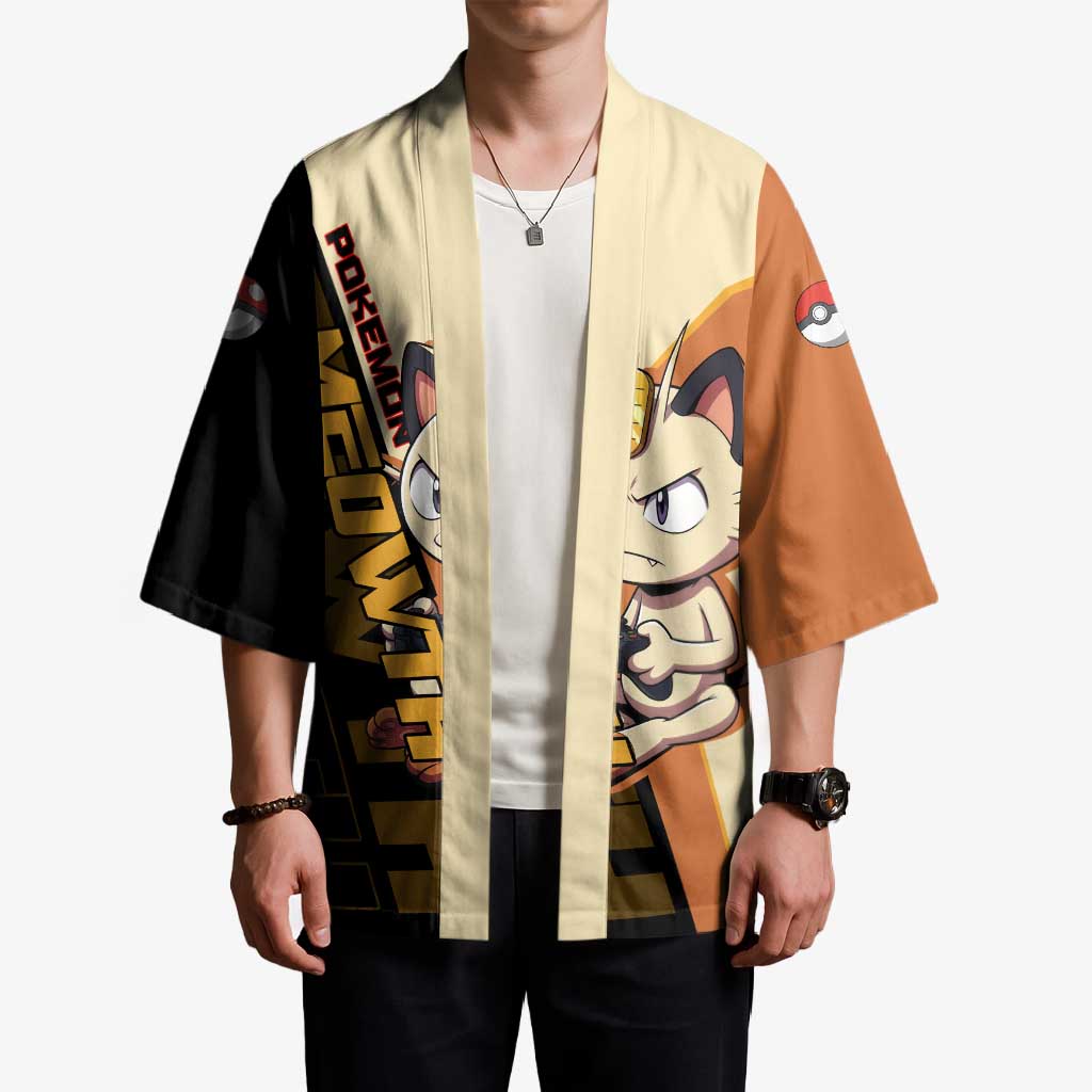 Meowth Poké Kimono Vintage Anime Cartoon Style