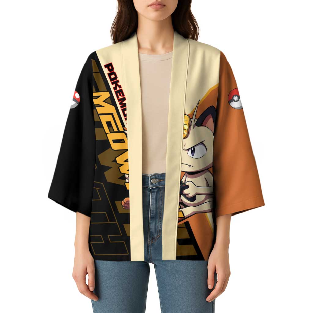Meowth Poké Kimono Vintage Anime Cartoon Style
