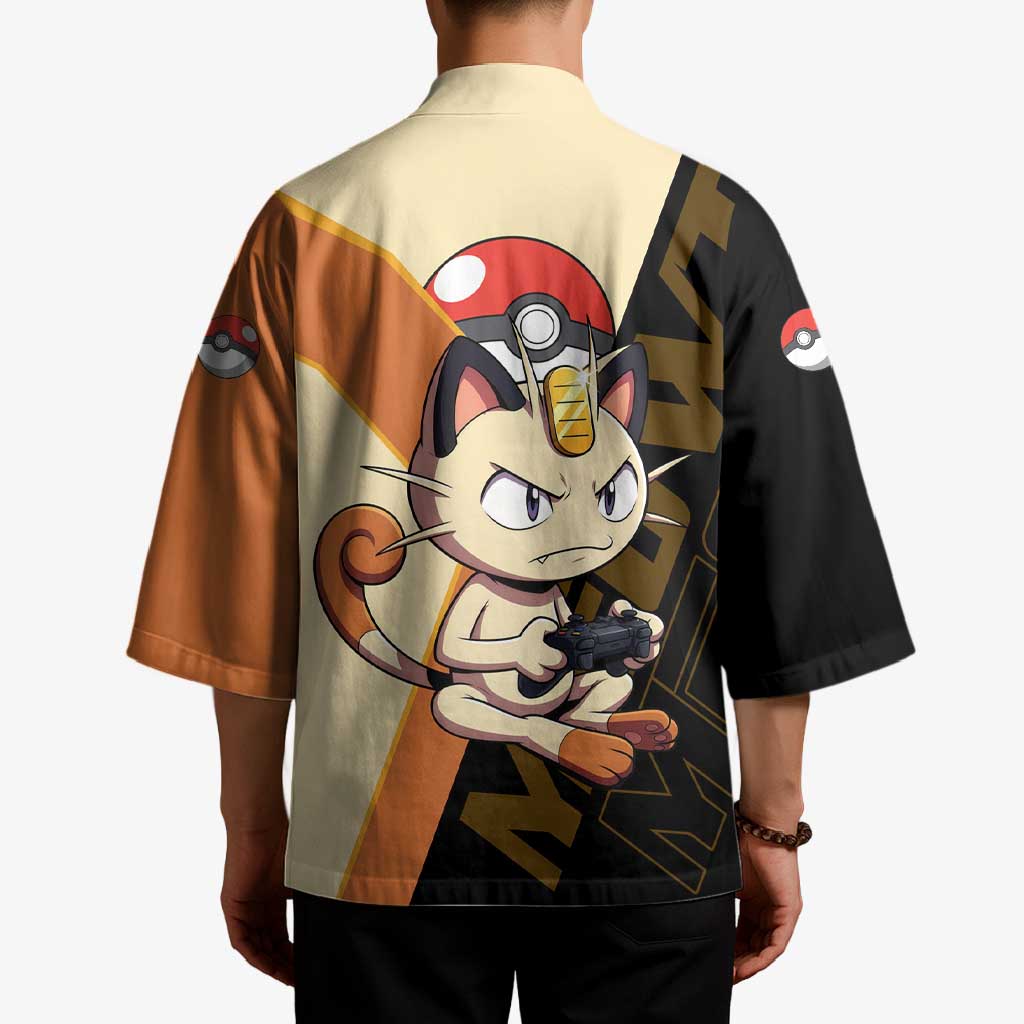 Meowth Poké Kimono Vintage Anime Cartoon Style