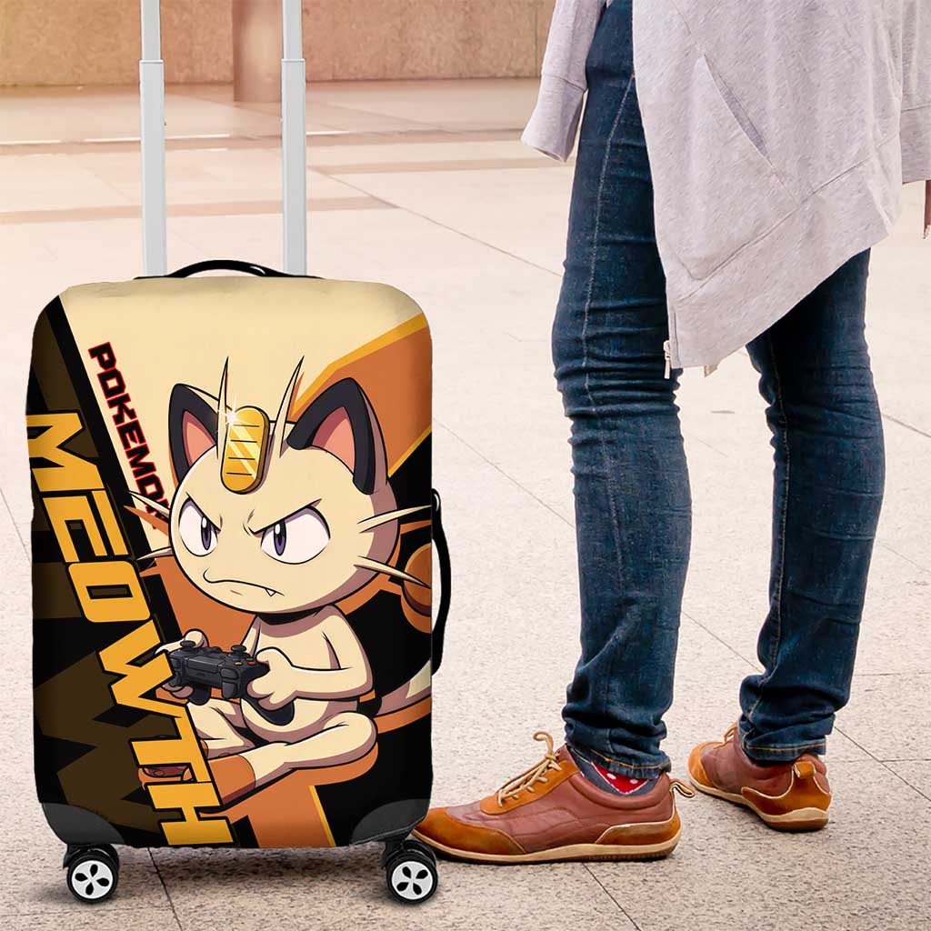 Meowth Poké Luggage Cover Vintage Anime Cartoon Style