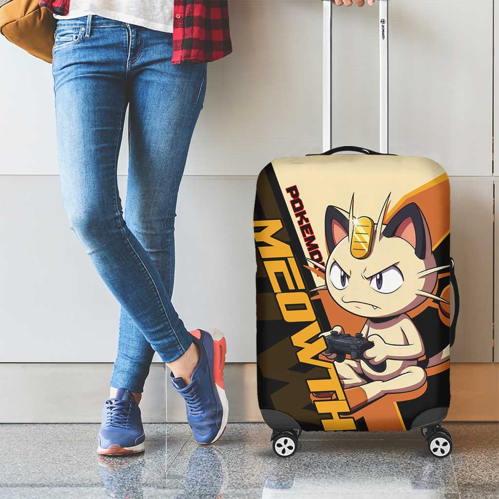 Meowth Poké Luggage Cover Vintage Anime Cartoon Style