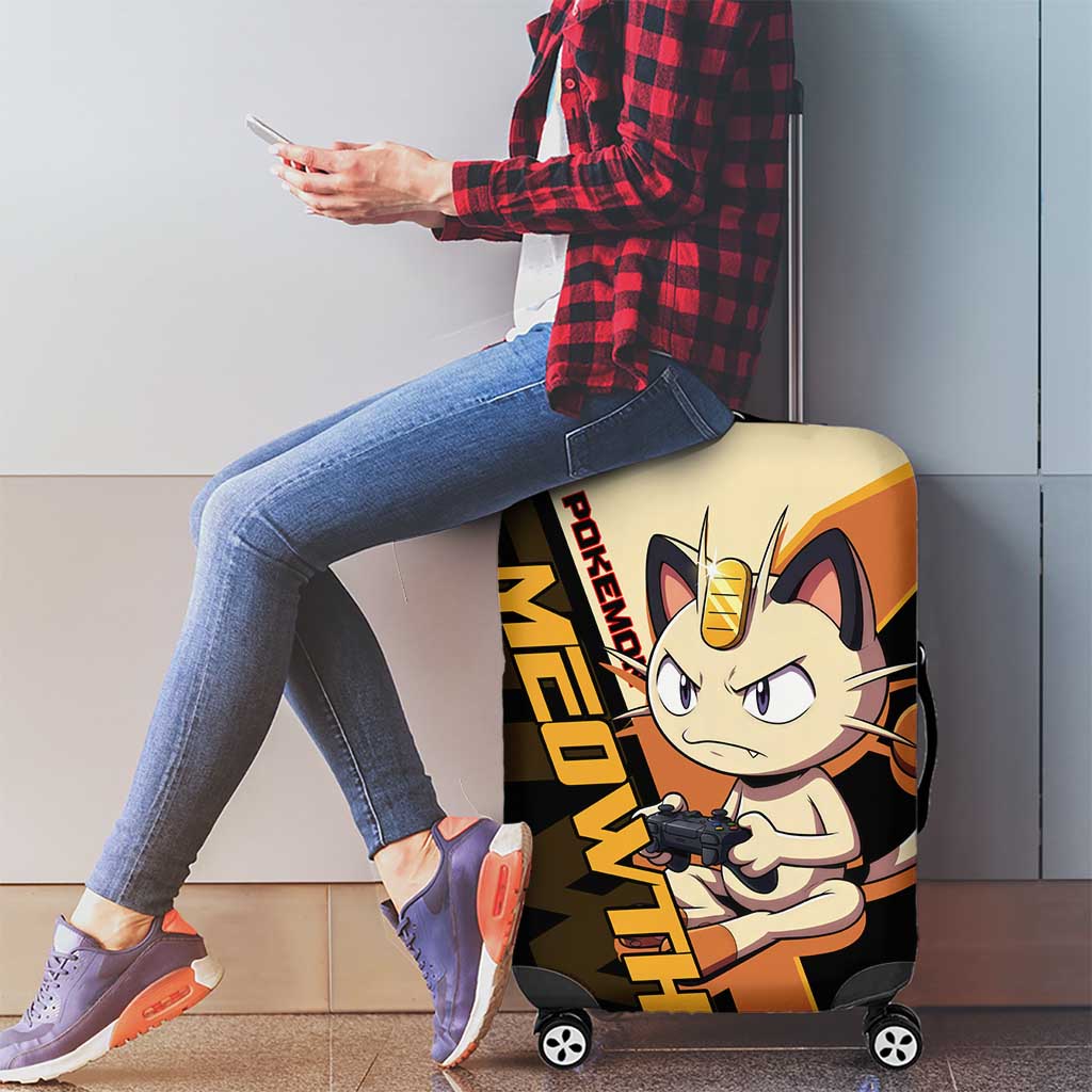 Meowth Poké Luggage Cover Vintage Anime Cartoon Style