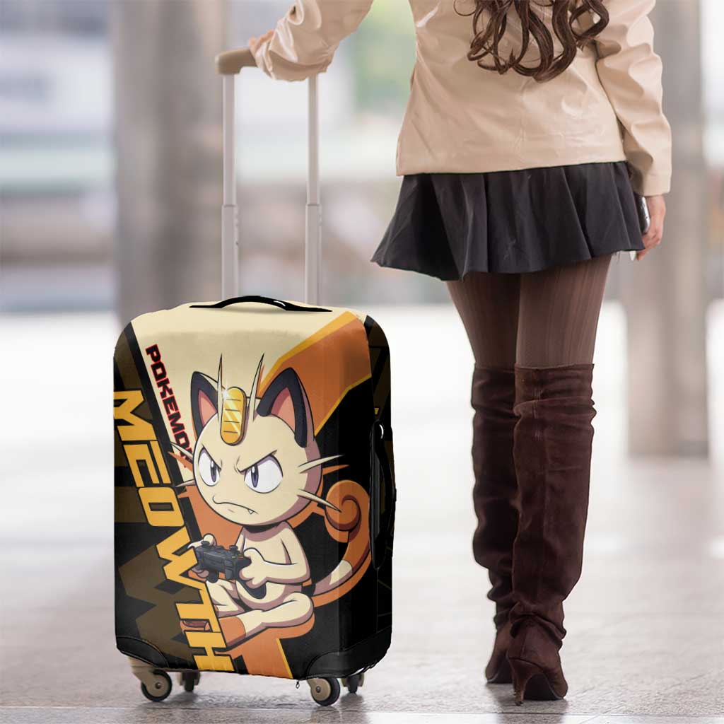 Meowth Poké Luggage Cover Vintage Anime Cartoon Style
