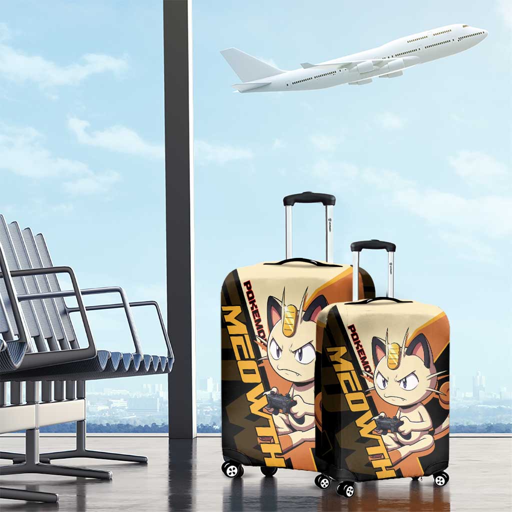Meowth Poké Luggage Cover Vintage Anime Cartoon Style