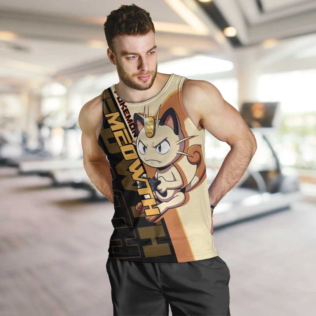 Meowth Poké Men Tank Top Vintage Anime Cartoon Style