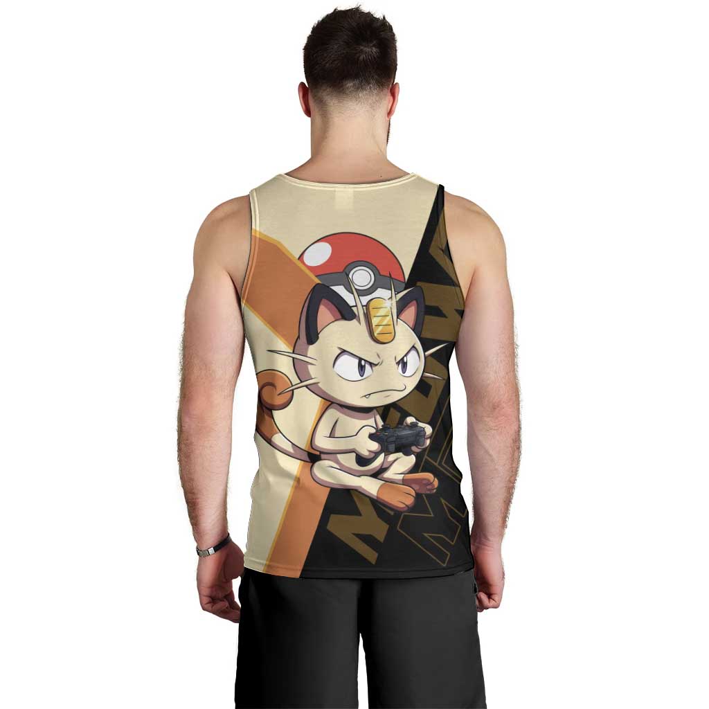 Meowth Poké Men Tank Top Vintage Anime Cartoon Style