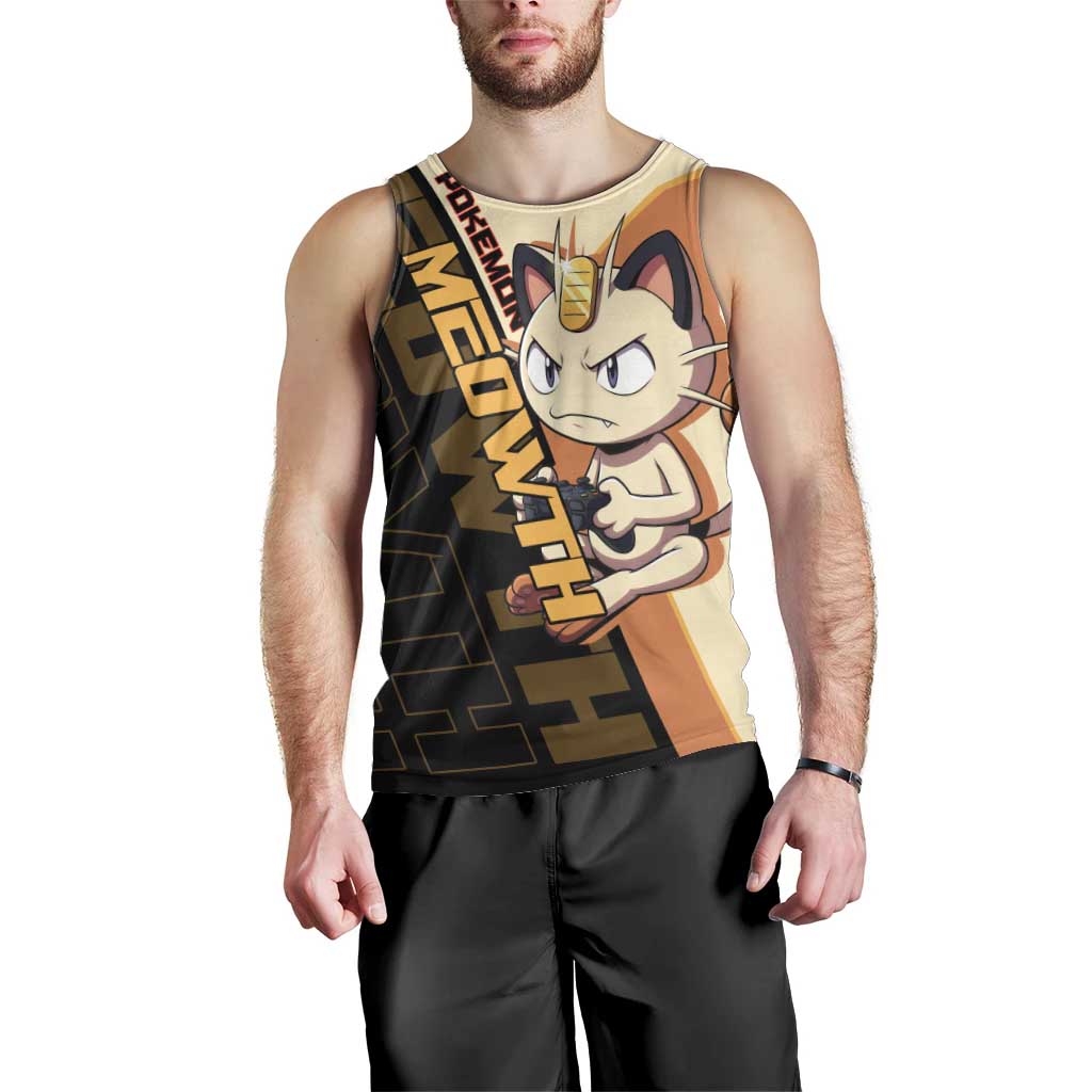 Meowth Poké Men Tank Top Vintage Anime Cartoon Style