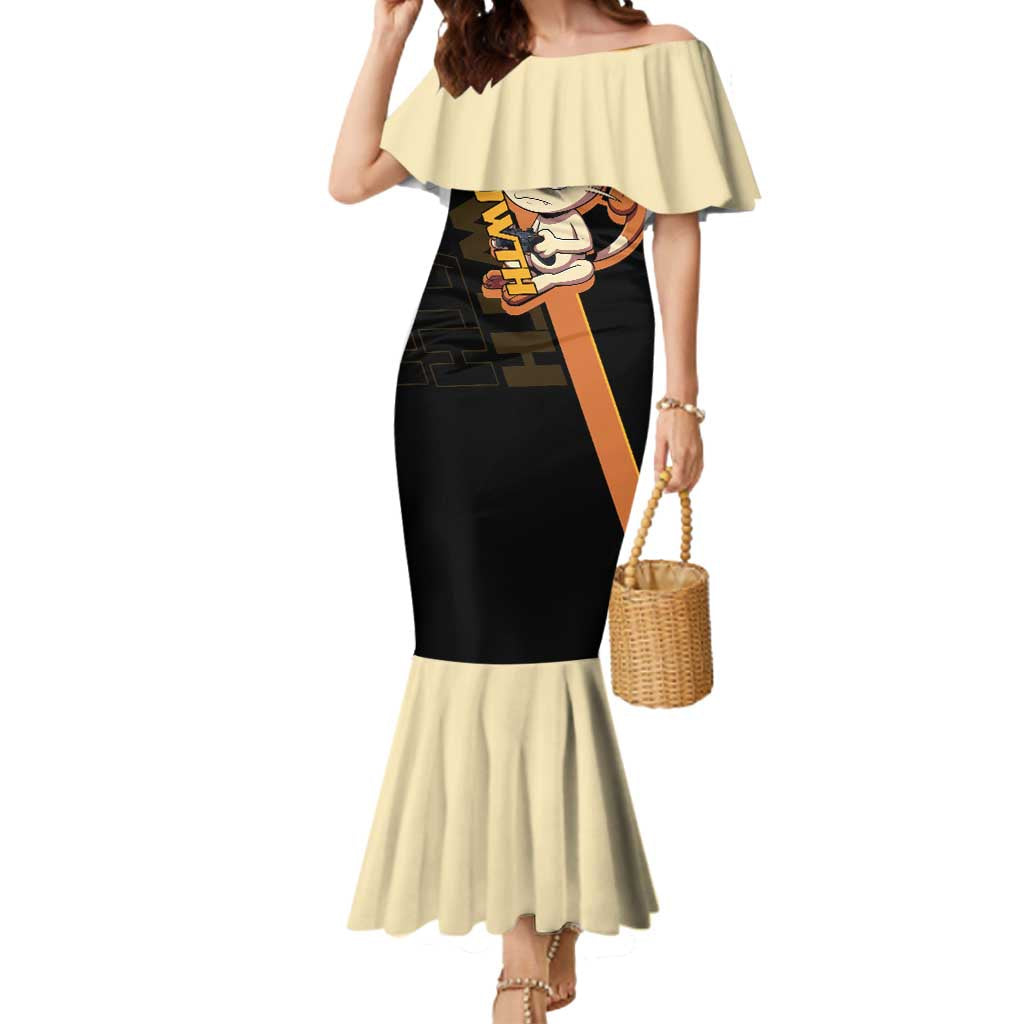 Meowth Poké Mermaid Dress Vintage Anime Cartoon Style