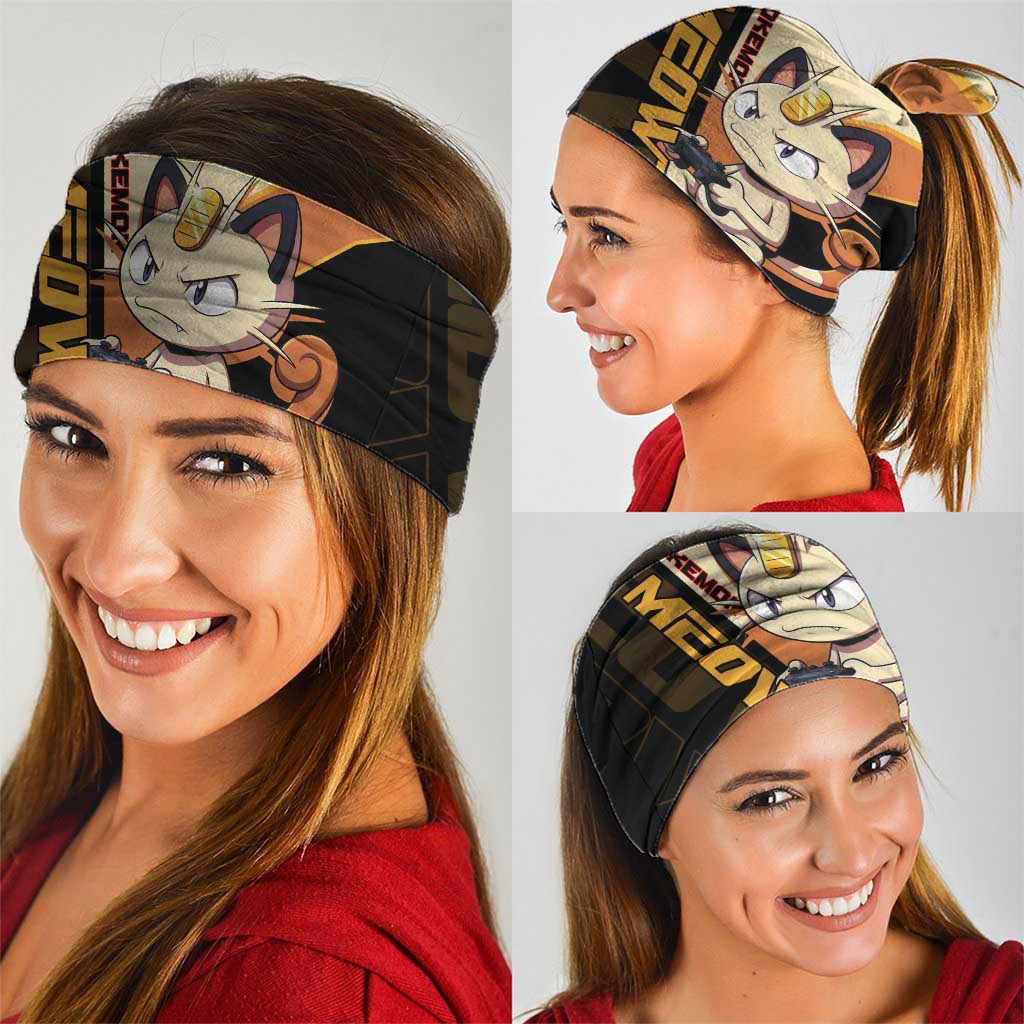 Meowth Poké Neck Gaiter Vintage Anime Cartoon Style