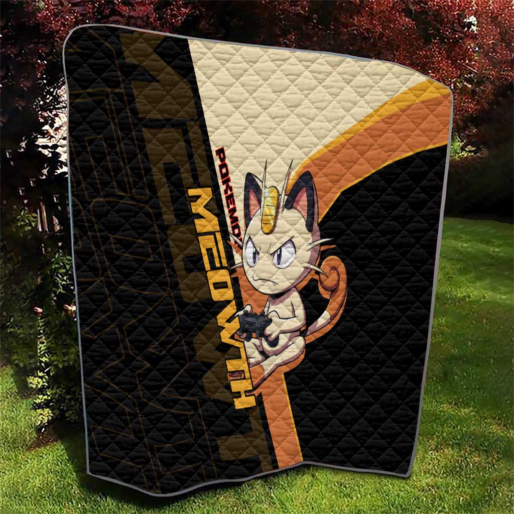 Meowth Poké Quilt Vintage Anime Cartoon Style