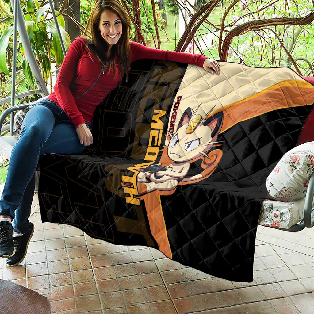 Meowth Poké Quilt Vintage Anime Cartoon Style