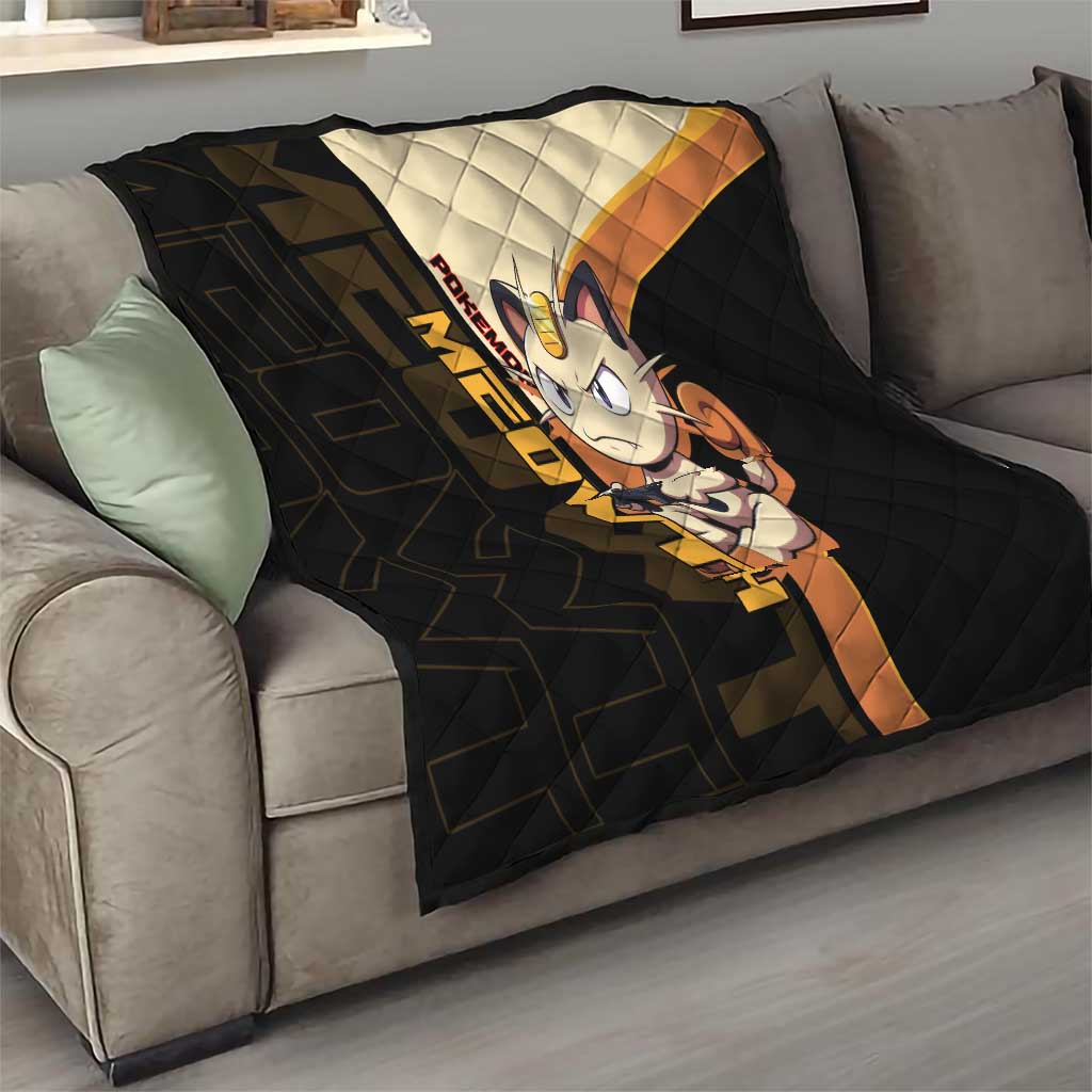Meowth Poké Quilt Vintage Anime Cartoon Style