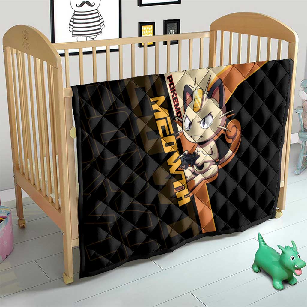 Meowth Poké Quilt Vintage Anime Cartoon Style