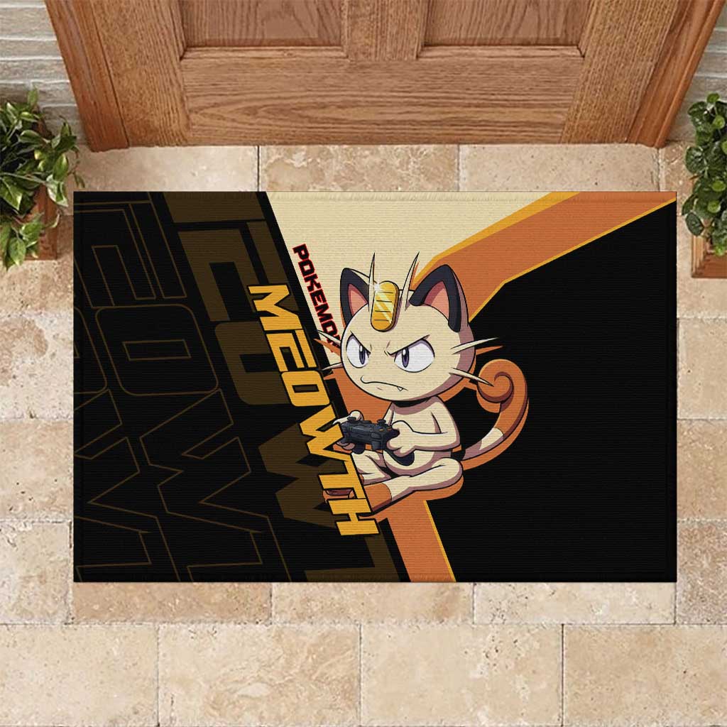Meowth Poké Rubber Doormat Vintage Anime Cartoon Style