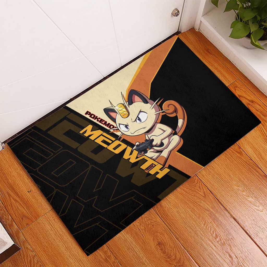 Meowth Poké Rubber Doormat Vintage Anime Cartoon Style