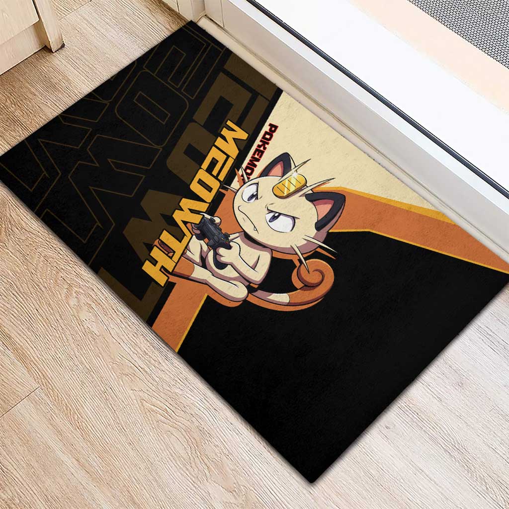 Meowth Poké Rubber Doormat Vintage Anime Cartoon Style