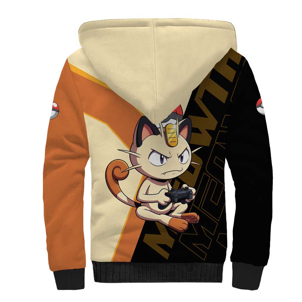 Meowth Poké Sherpa Hoodie Vintage Anime Cartoon Style
