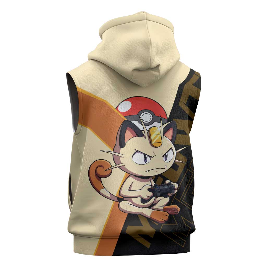 Meowth Poké Sleeveless Hoodie Vintage Anime Cartoon Style