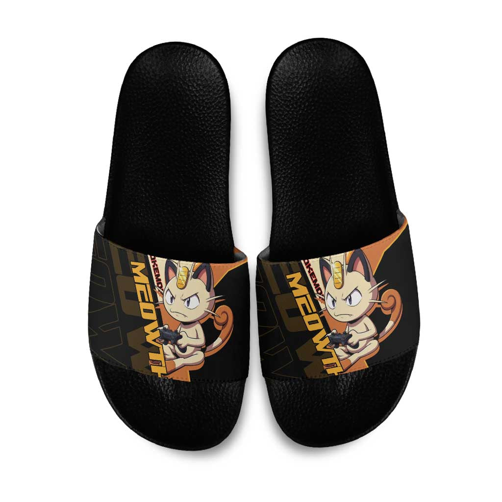 Meowth Poké Slide Sandals Vintage Anime Cartoon Style