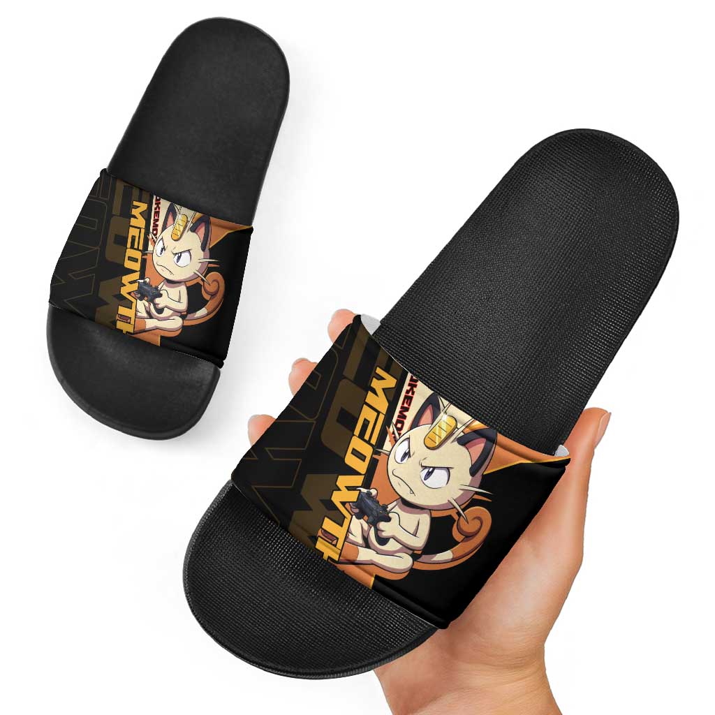 Meowth Poké Slide Sandals Vintage Anime Cartoon Style