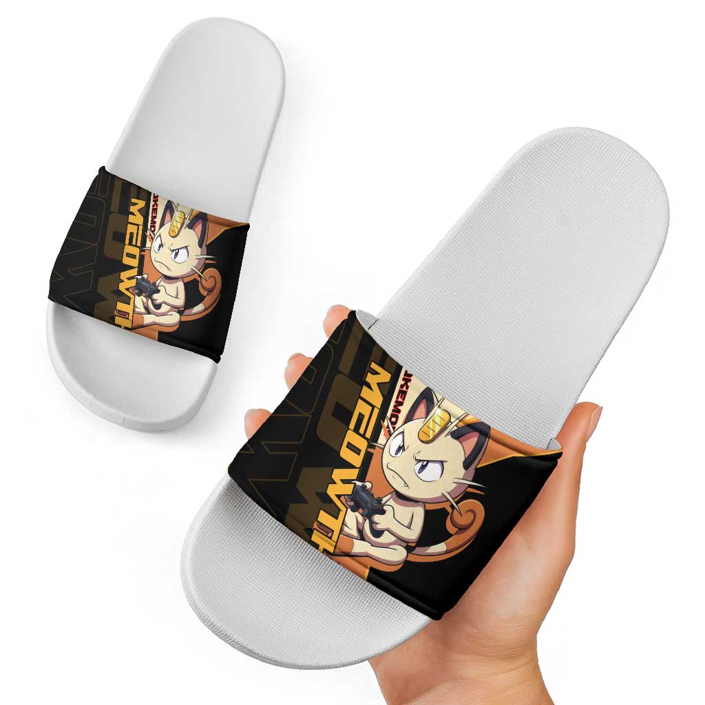 Meowth Poké Slide Sandals Vintage Anime Cartoon Style