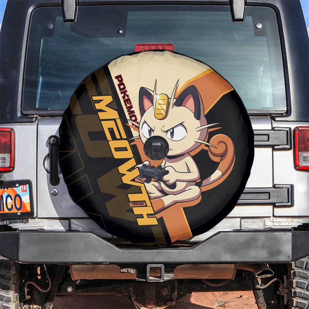 Meowth Poké Spare Tire Cover Vintage Anime Cartoon Style