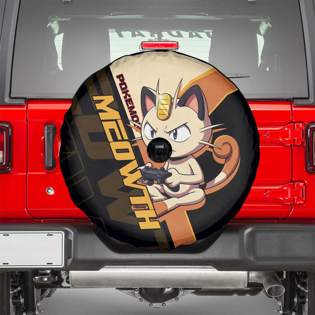 Meowth Poké Spare Tire Cover Vintage Anime Cartoon Style