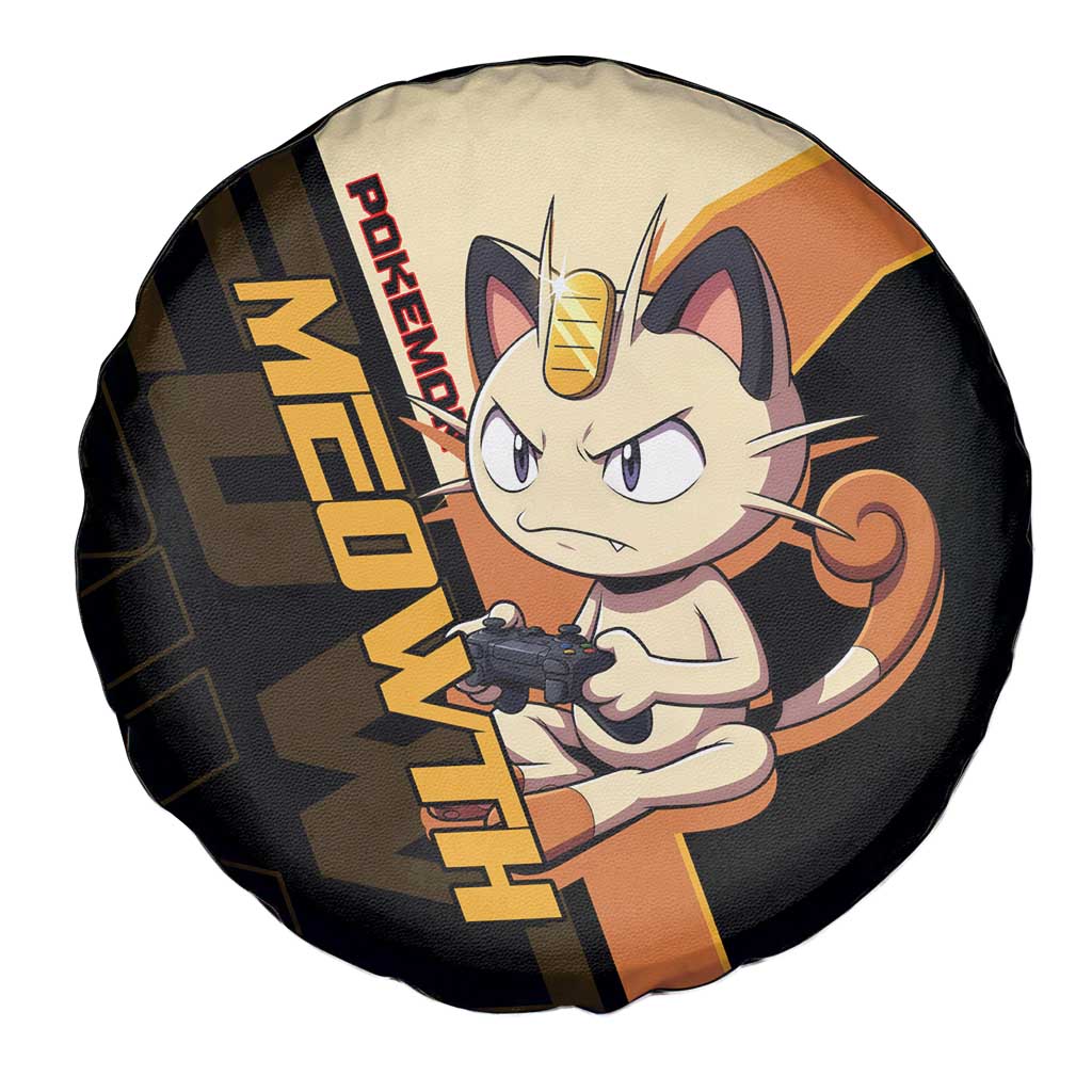 Meowth Poké Spare Tire Cover Vintage Anime Cartoon Style