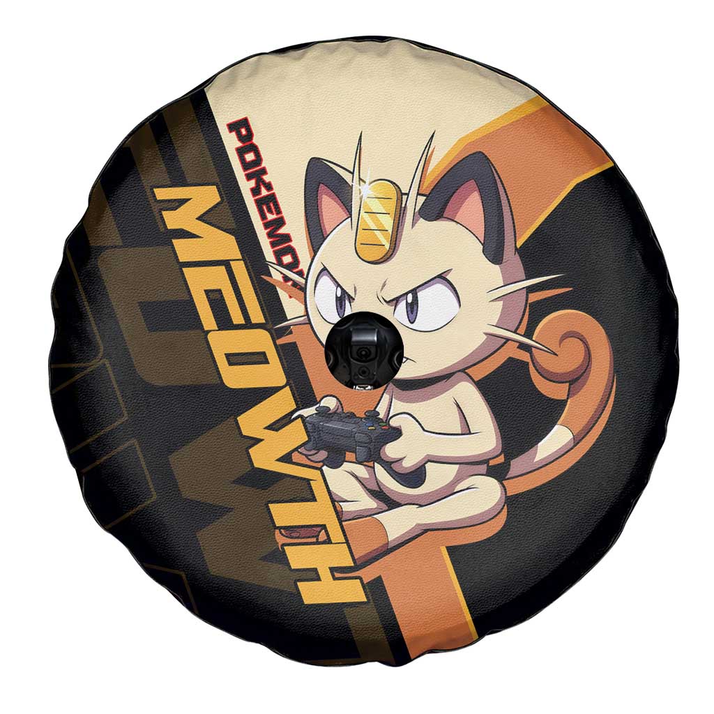 Meowth Poké Spare Tire Cover Vintage Anime Cartoon Style