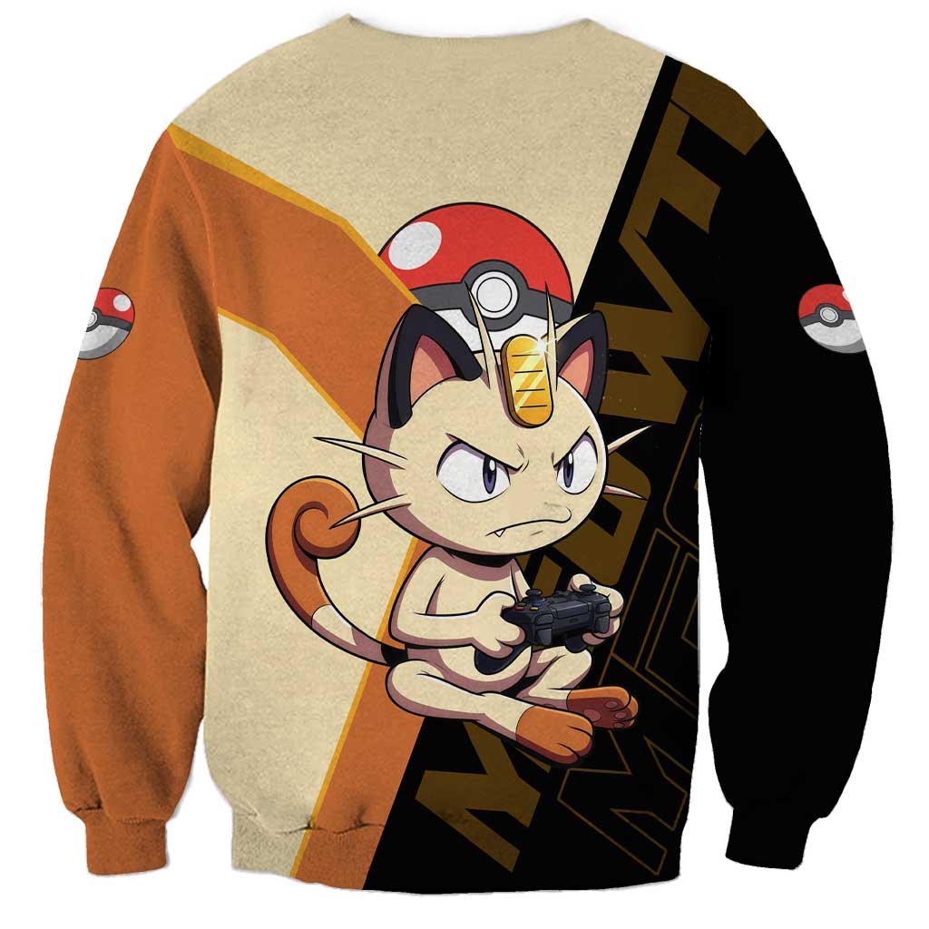 Meowth Poké Sweatshirt Vintage Anime Cartoon Style