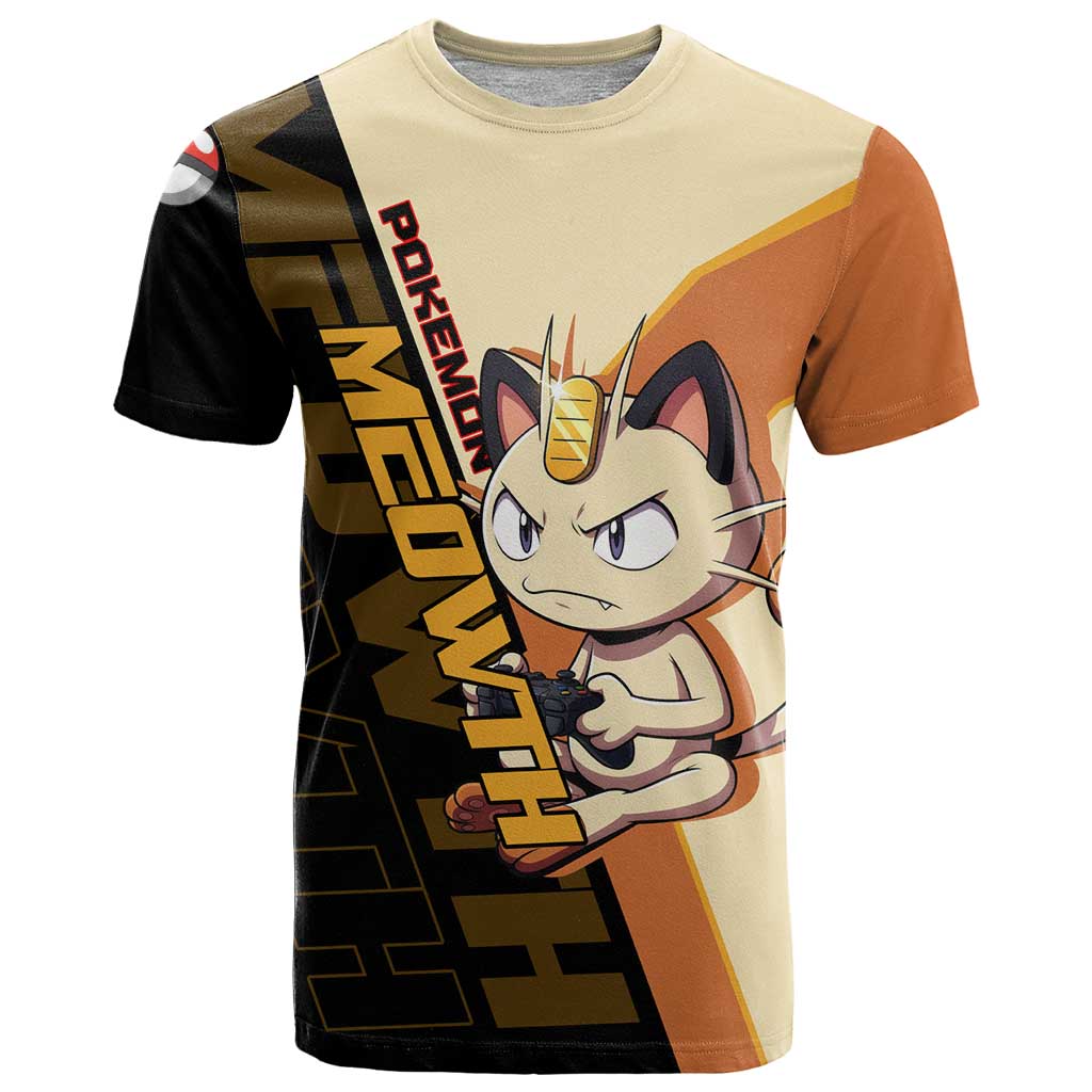 Meowth Poké T Shirt Vintage Anime Cartoon Style