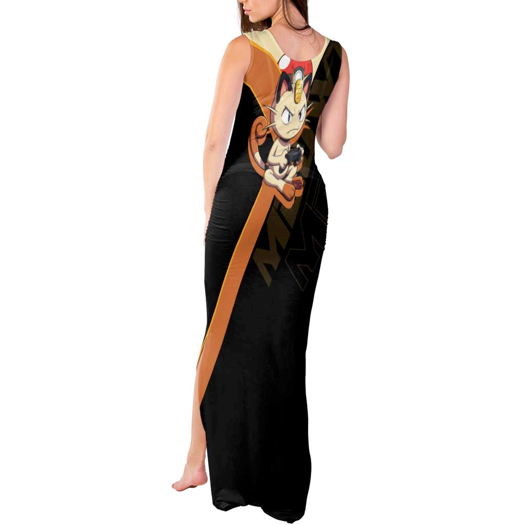 Meowth Poké Tank Maxi Dress Vintage Anime Cartoon Style