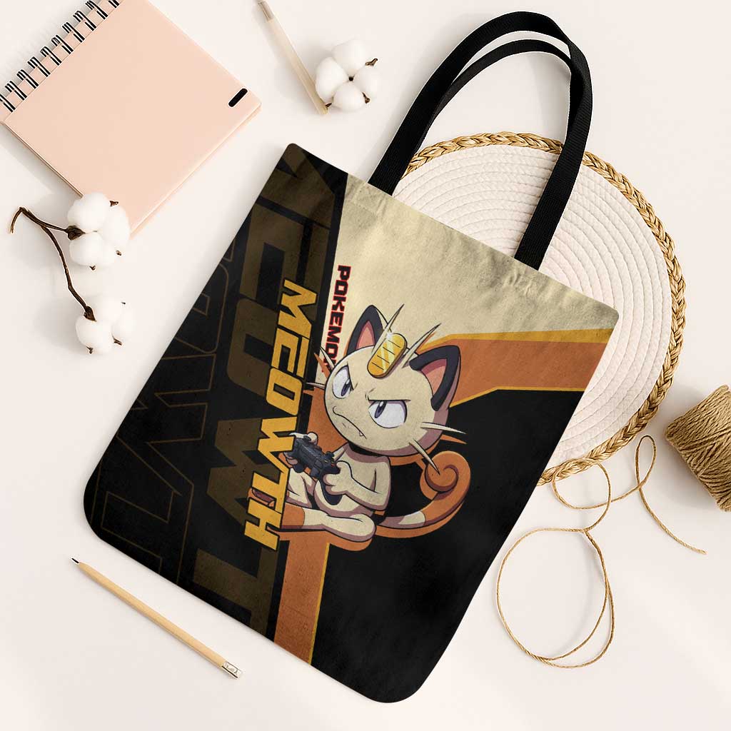 Meowth Poké Tote Bag Vintage Anime Cartoon Style