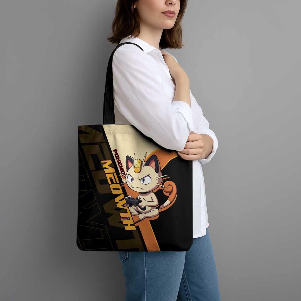Meowth Poké Tote Bag Vintage Anime Cartoon Style
