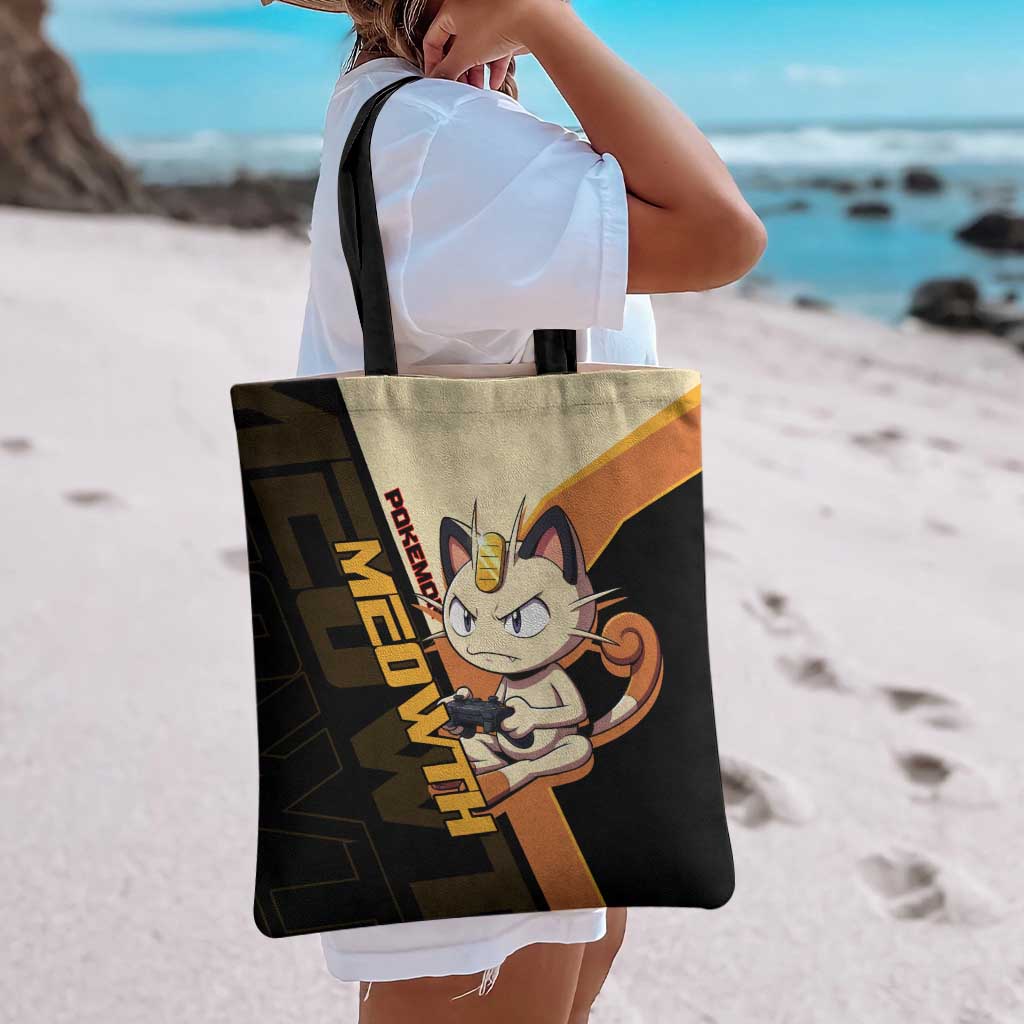 Meowth Poké Tote Bag Vintage Anime Cartoon Style