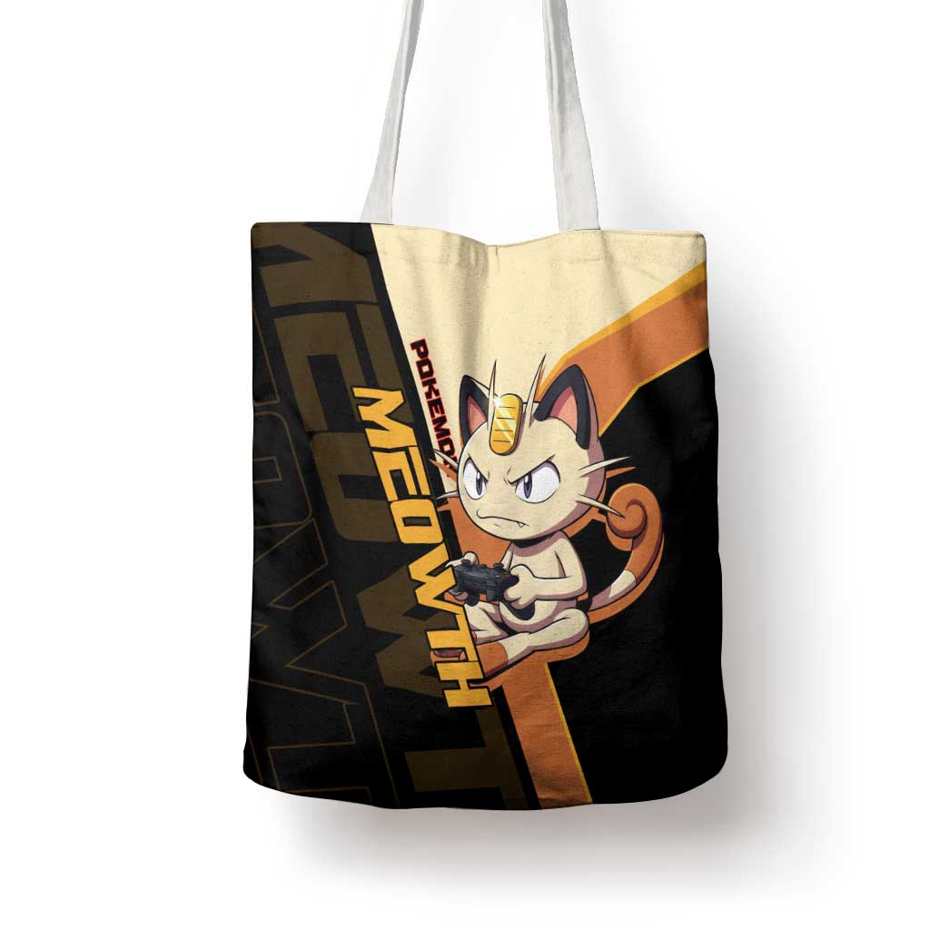 Meowth Poké Tote Bag Vintage Anime Cartoon Style