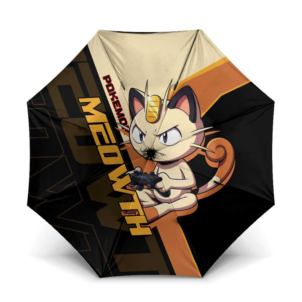 Meowth Poké Umbrella Vintage Anime Cartoon Style