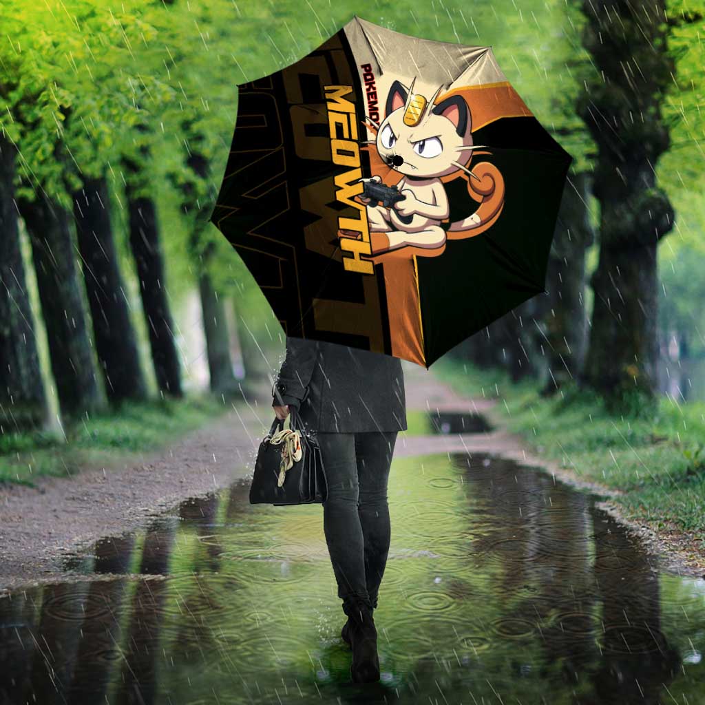 Meowth Poké Umbrella Vintage Anime Cartoon Style