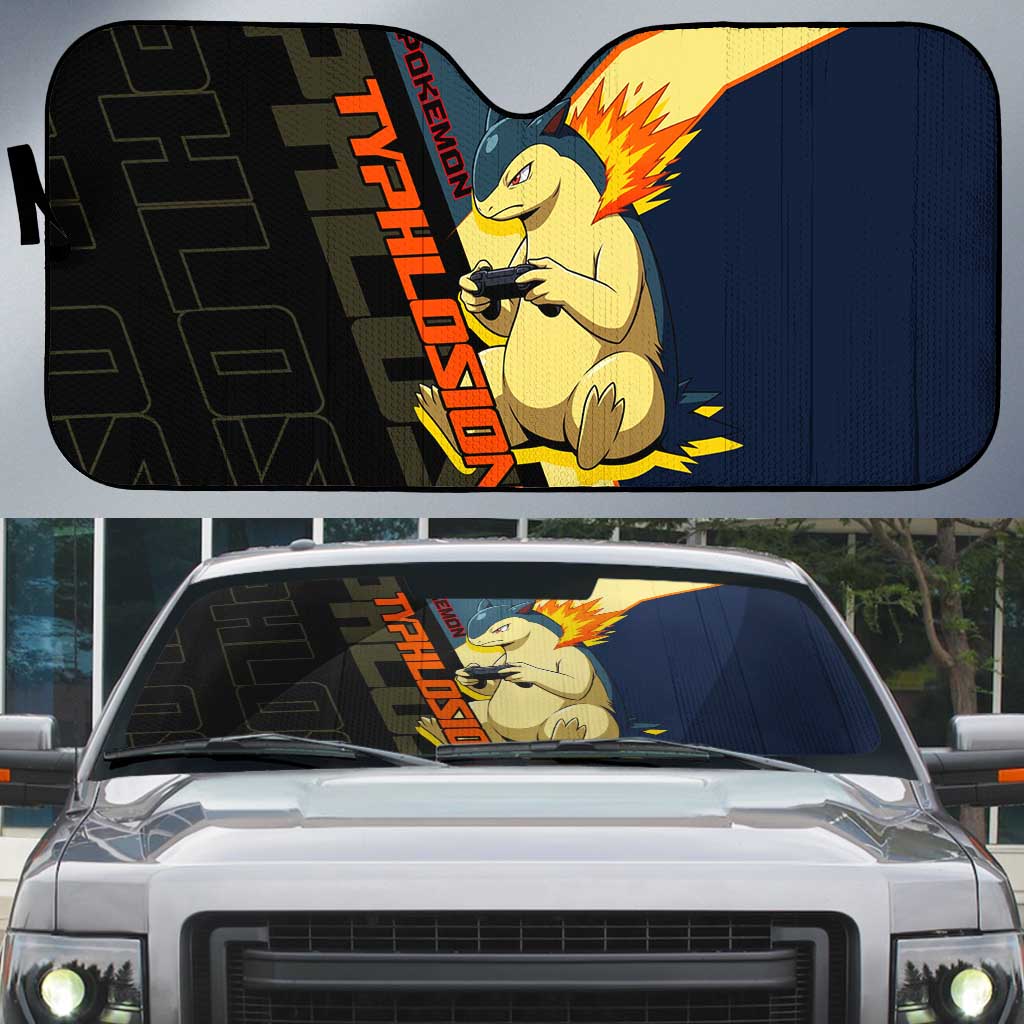Typhlosion Poké Auto Sun Shade Classic Retro Anime Style